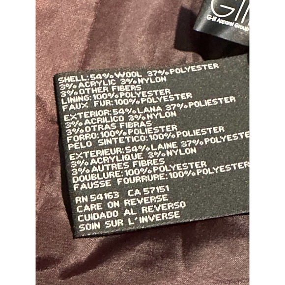 Kenneth Cole New York Women's Coat Sz M Wine Cranberry Wool Blended Snap Zipper - Picture 8 of 10